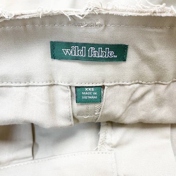 Wild Fable Women's Beige Khaki Wide Leg Raw Hem Waistband Pants Size XXS - Picture 7 of 7